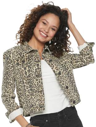 colbey leopard print denim jacket
