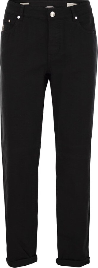 Brunello Cucinelli Logo Patch Straight-Leg Jeans