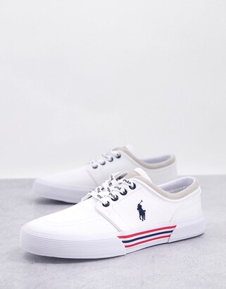Polo Ralph Lauren faxon canvas sneakers in white with pony logo - ShopStyle