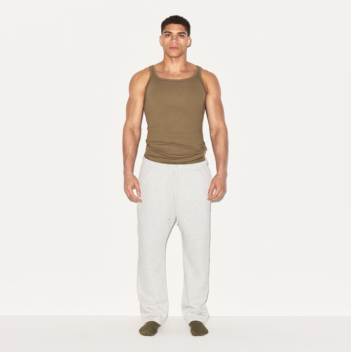 SKIMS Cotton Mens Rib Tank Top 3-Pack | Army Multi