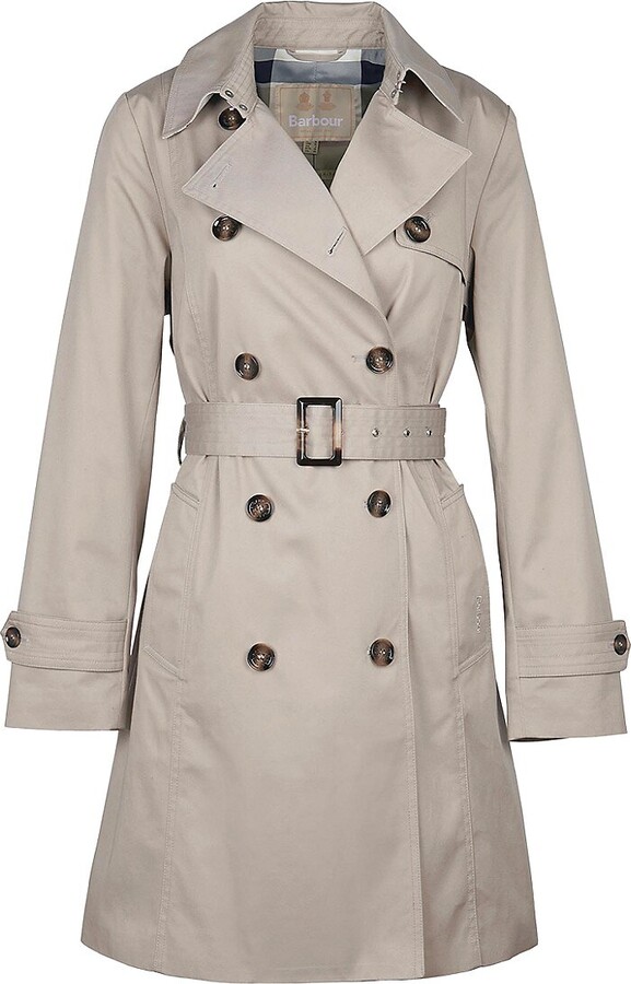 Barbour Greta Double-Breasted Short Trench Coat - ShopStyle
