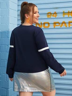 Shein Plus Contrast Panel Sweatshirt