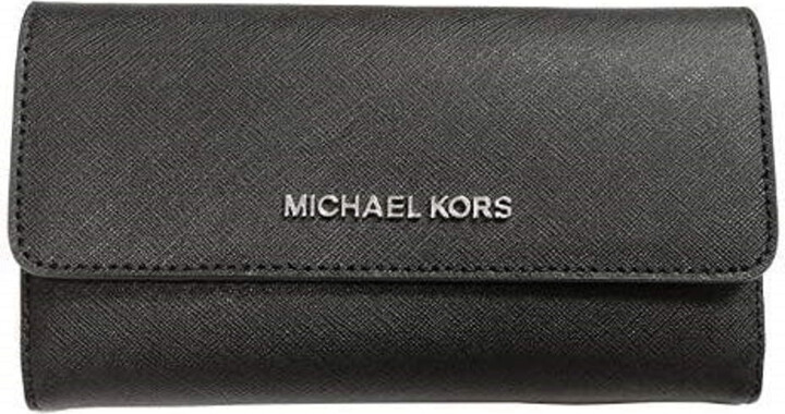 Michael Kors Kenly Large NS Tote + Jet Set Trifold Wallet White MK