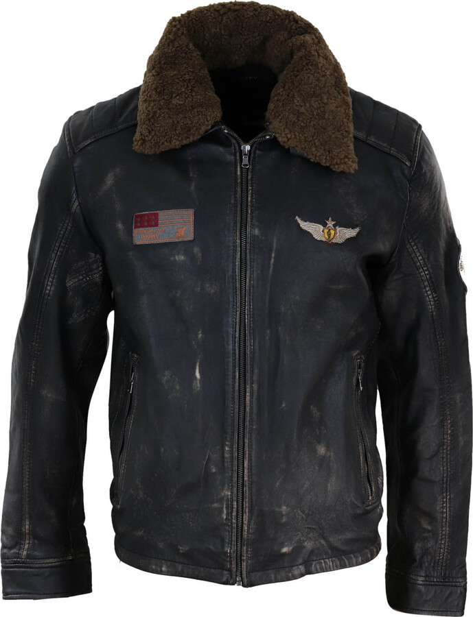TruClothing Flying Aviator Jacket With Collar