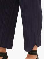 Thumbnail for your product : Pleats Please Issey Miyake Split-cuff Pleated Trousers - Womens - Navy