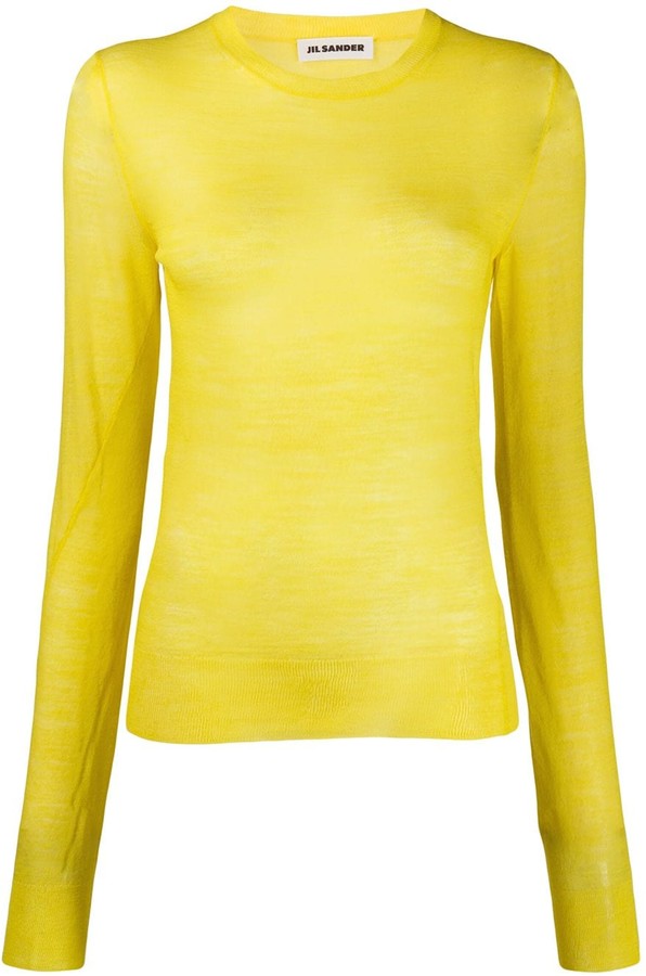 Yellow fine knit jumper Clearance