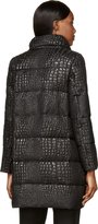 Thumbnail for your product : Moncler Gamme Rouge Black Alligator Patterned Puffer Coat