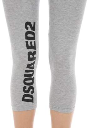 DSQUARED2 PRINTED COTTON JERSEY LEGGINGS