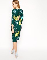 Thumbnail for your product : ASOS Wiggle Dress With Wrap Back In Crepe Tulip Print