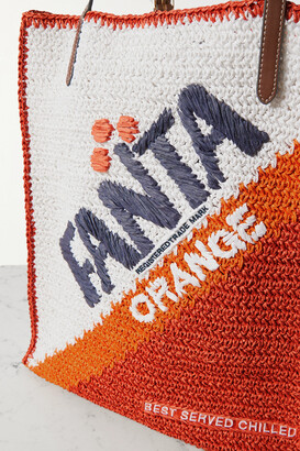 【ANYA HINDMARCH】brands fanta レザートリミング woven トート Anya Hindmarch Anya Brands Fanta Leather-trimmed Woven Tote