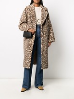 Thumbnail for your product : Stand Studio Leopard Print Single Breasted Coat