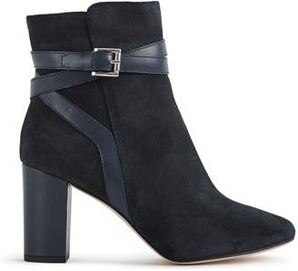 Reiss ENRICA SUEDE BUCKLE DETAIL BOOTS Navy