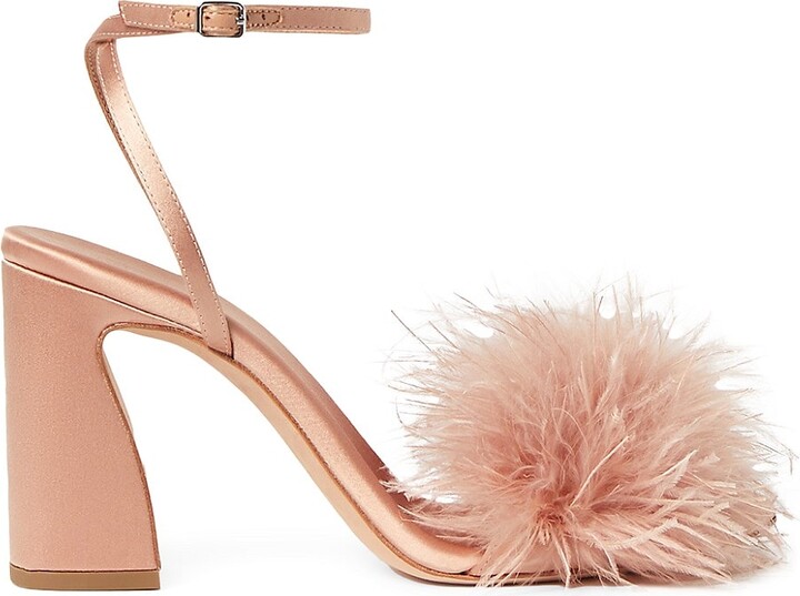 Loeffler Randall Women's Minerva 90MM Feather Sandals Blush