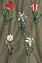 Thumbnail for your product : Sjyp Cotton Parka with Velvet and Embroidery