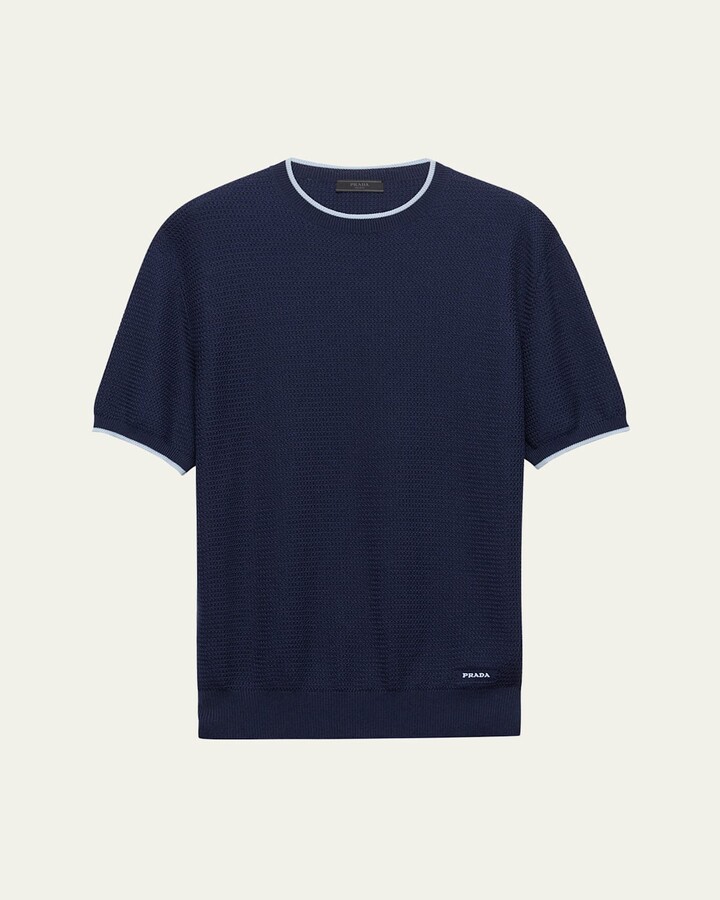 Prada Men's Silk-Cotton Mesh Sweater