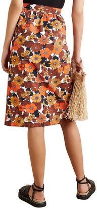 Dodo Bar Or Nora Ruffled Floral-print Cotton Midi Skirt