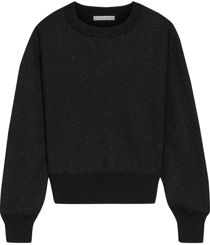 olivia Rosi Embellished Sweater Knit Top Black Size XS NWOT Alice