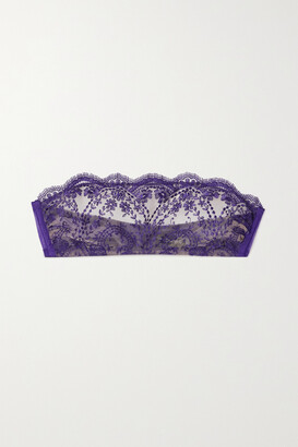 I.D. Sarrieri Embroidered Tulle Bandeau Bra - Unknown