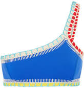Thumbnail for your product : Kiini Tuesday One-shoulder Crochet-trimmed Bikini Top - Blue