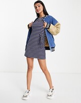 Thumbnail for your product : Brave Soul t-shirt dress in navy stripe