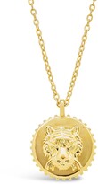 Thumbnail for your product : Sterling Forever 14K Gold Vermeil Engraved Tiger Medallion Necklace