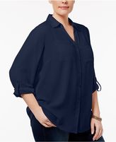 Thumbnail for your product : NY Collection Plus Size Utility Shirt