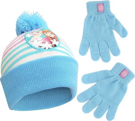 Disney Frozen Elsa and Anna Winter Hat and Kids Gloves Set, Little Girls  Ages 4-7 (Blue/White) - ShopStyle