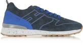 Thumbnail for your product : Hogan R261 Blue Perforated Suede Mid Top Men's Sneakers