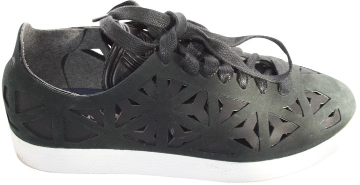 black suede adidas trainers