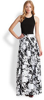 Thumbnail for your product : Aidan Mattox Printed Satin & Jersey Gown