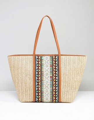 Aldo Asenawia Embroidered Straw Bag