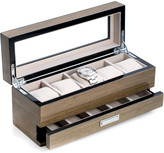 Thumbnail for your product : Bey-Berk Lacquered Gray Wood 5 Watch Box With Glass Top