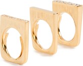 Thumbnail for your product : Kenneth Jay Lane Crystal & Gold Rings