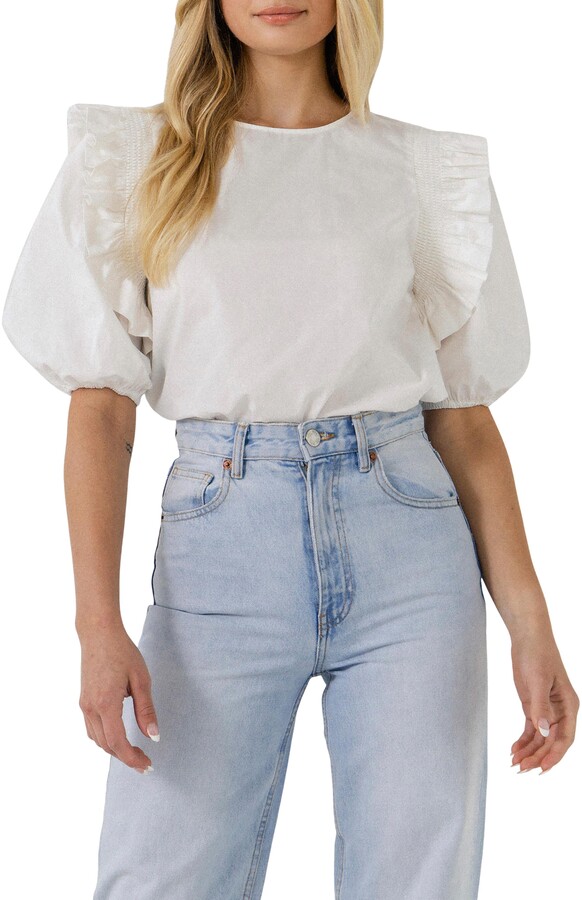 Ruffle Puff Sleeve Blouse | Shop the world's largest collection of 