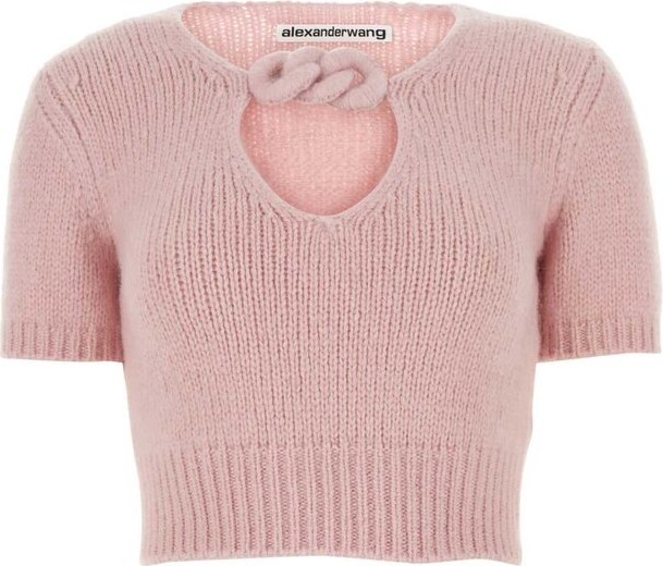 Alexander Wang Bandeau Lace Trim Top in Light Pink