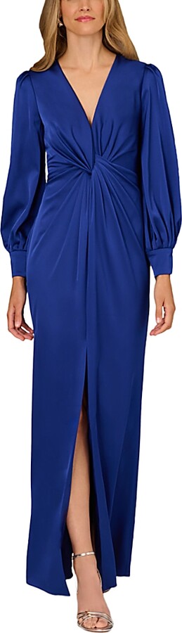 Aidan Mattox Twist Front Satin Dress