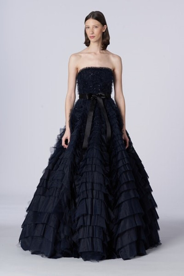 Carolina Herrera Embroidered Strapless Full Skirt Gown ShopStyle