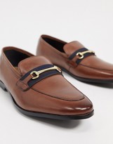 Thumbnail for your product : Walk London raphael bar loafers in brown leather
