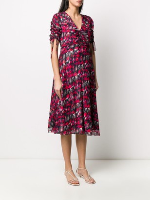Dvf Diane Von Furstenberg Floral Print Ruched Dress