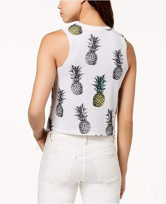 Rebellious One Juniors' Pineapple Graphic Cropped Tank Top