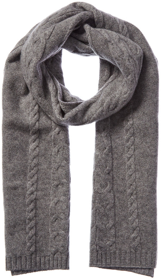Qi Cashmere Cable Scarf - ShopStyle Accessories