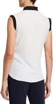 Thumbnail for your product : Maison Common Pleated Button-Front Top with Neck Tie