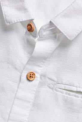 Next Boys White Short Sleeve Linen Rich Shirt (3mths-6yrs)