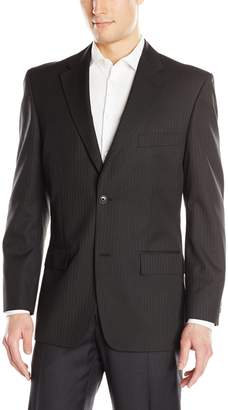 Haggar Men's Suit JacketTextured Stripe Classic Fit 2 Button Single Breasted