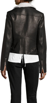 A.L.C. Tyrel Leather Moto Jacket w/ Shearling