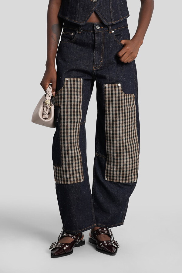デニム・ジーパン GANNI Women Denim Pants 419134 J1695 BLUE Bleach Purple Bleach Future Denim Wide Jeans | GANNI US