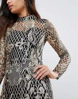 Thumbnail for your product : Club L High Neck Sequin Embroidery Dress
