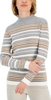 Thumbnail for your product : Karen Scott Women's Striped Cotton Mock Neck Sweater, Created for Macy's