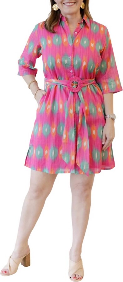 Bella Tu Ikat Dress In Pink