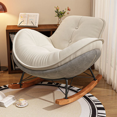 ChairVogue Arc-shaped Wide Iron Frame Rocking Chair Rocking Chair